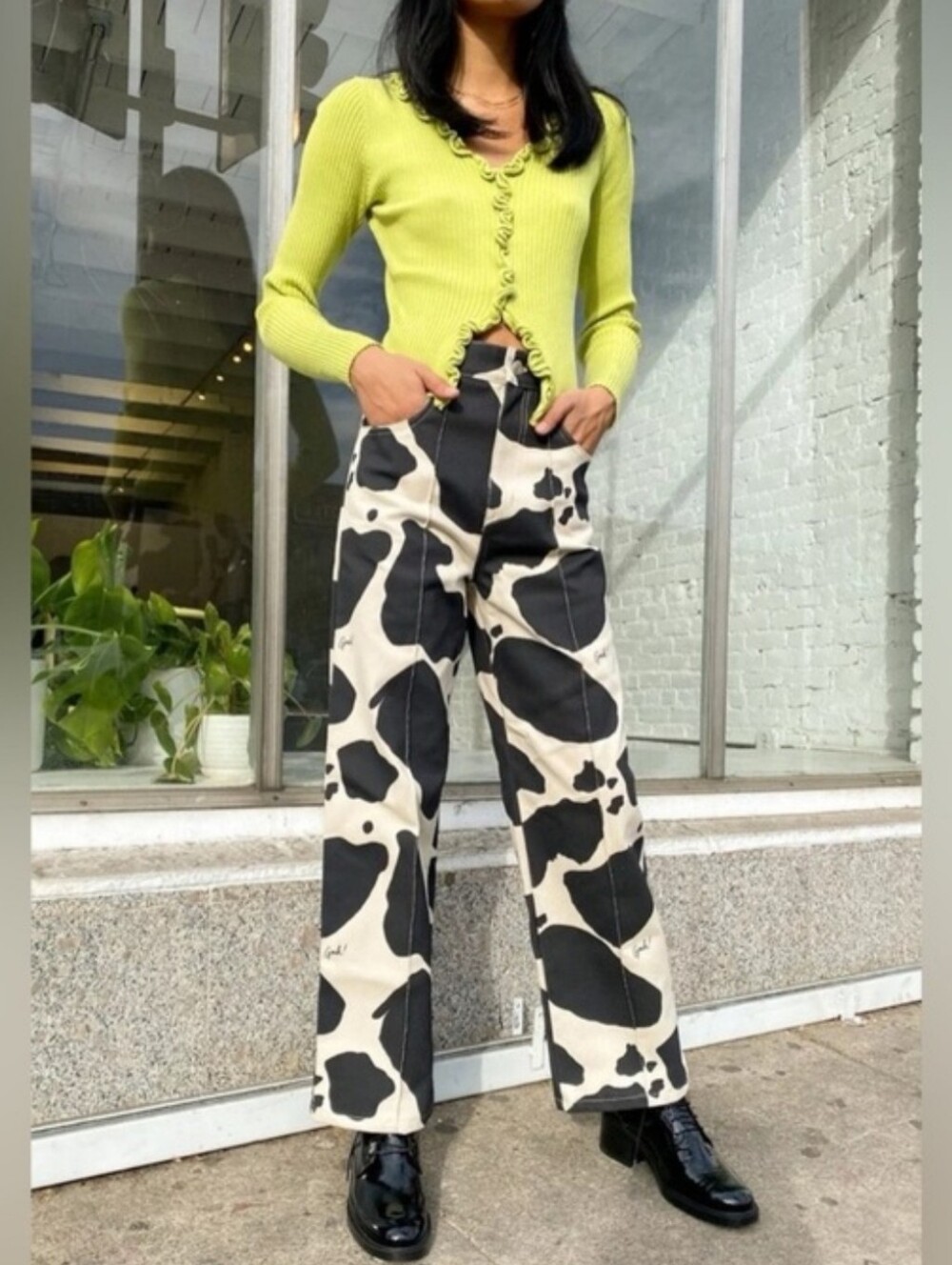 LISA SAYS GAH ROBYN JEAN COW PRINT